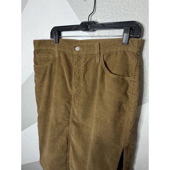 Levi's Womens Brown Corduroy Side Slit Midi Skirt Size 32 - Picture 4 of 13